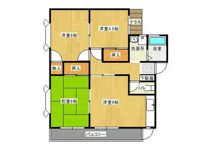 ニューラフォーレ佐鳴台(3LDK/2階)の間取り写真