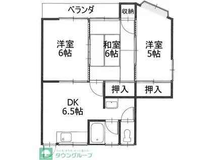 セレクトハウス八幡(3DK/2階)の間取り写真