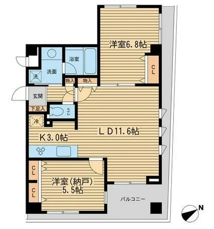 THEパームス代々木上原ヴェールテラス 2階階 間取り