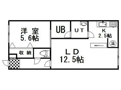 LIGARE(1LDK/1階)の間取り写真