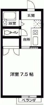 クロノス南矢名1番館(1K/1階)の間取り写真