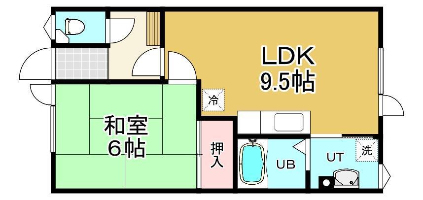 ハイツまさし(1LDK/1階)の間取り写真