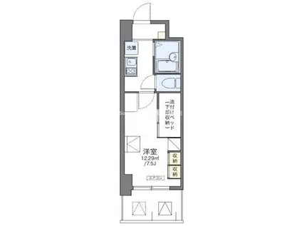 レオパレスGREEN(1K/7階)の間取り写真