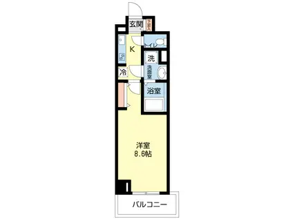 アジュール新杉田(1K/4階)の間取り写真