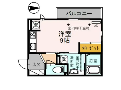 メゾン樫の木 A棟(ワンルーム/3階)の間取り写真