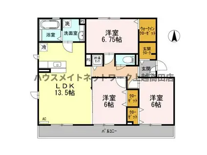 グランリーオII(3LDK/2階)の間取り写真