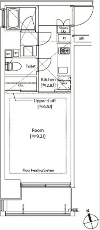 カスタリア中延 2階階 間取り