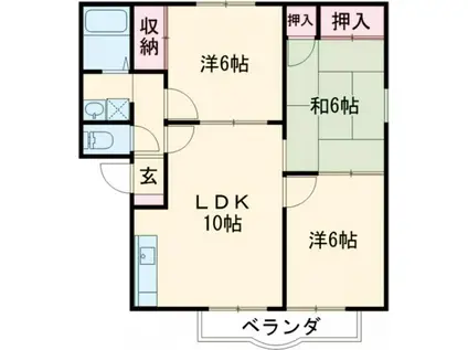 アネックスパル(3LDK/2階)の間取り写真
