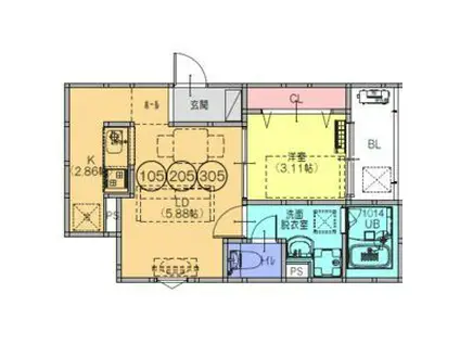 FSTYLE藤井寺道明寺2号館(1LDK/3階)の間取り写真