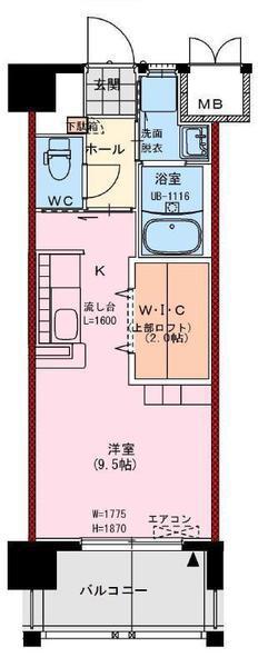 プレベントN(ワンルーム/3階)の間取り写真