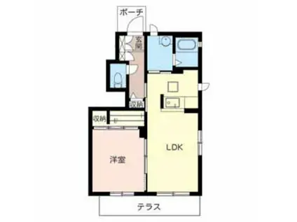 シャーメゾン和歌川(1LDK/1階)の間取り写真