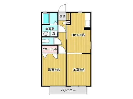 プランドール(2DK/2階)の間取り写真