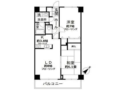 N-FLATS 横浜大岡(2LDK/1階)の間取り写真