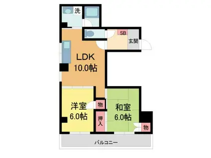 アダチイエムビル(2LDK/4階)の間取り写真