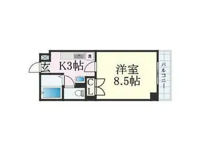 フィオーレ白山(1K/4階)の間取り写真