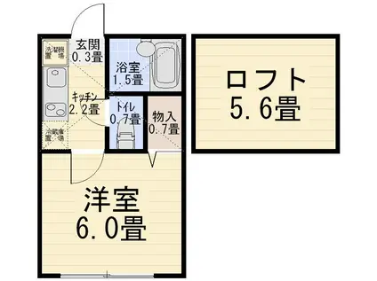 アーバンハイツ(1K/2階)の間取り写真