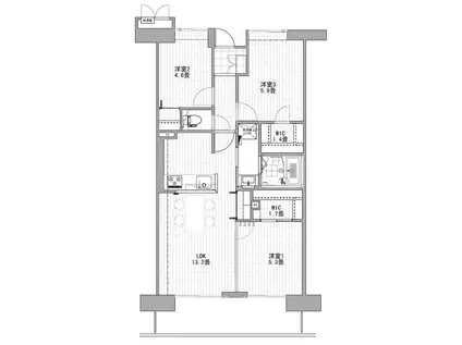 コンフォート津田沼壱番館(3LDK/8階)の間取り写真