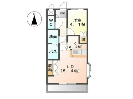 フレンド・HEART(1LDK/2階)の間取り写真