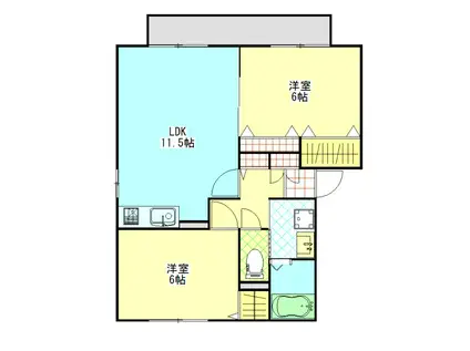 モナーチハイツ(2LDK/1階)の間取り写真