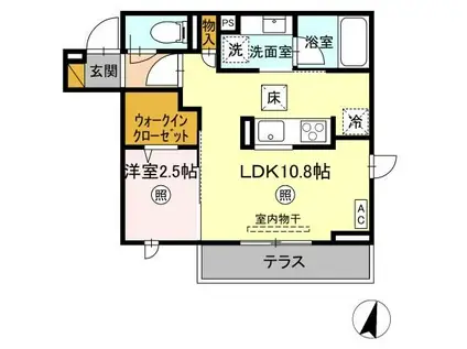 プラデーラ(1LDK/1階)の間取り写真