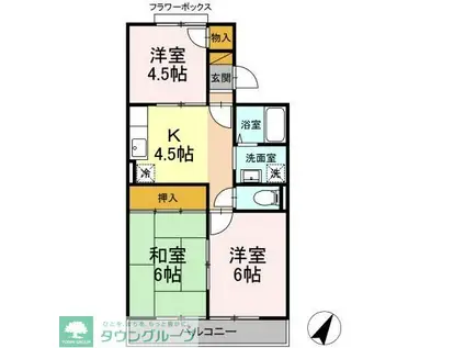 エクセル西船橋(3K/2階)の間取り写真