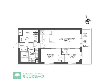 ルーウェ東大泉(2LDK/2階)の間取り写真