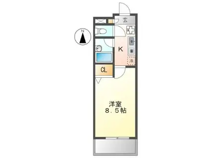 サンハイツ城西(1K/2階)の間取り写真