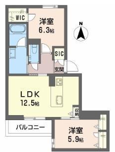 FAMILIAR OGO(2LDK/2階)の間取り写真