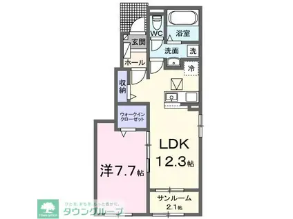 ブロッサム(1LDK/1階)の間取り写真