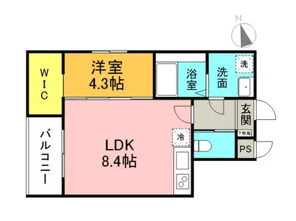 MOVE長束(1LDK/1階)の間取り写真