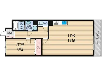 双葉マンション(1LDK/4階)の間取り写真