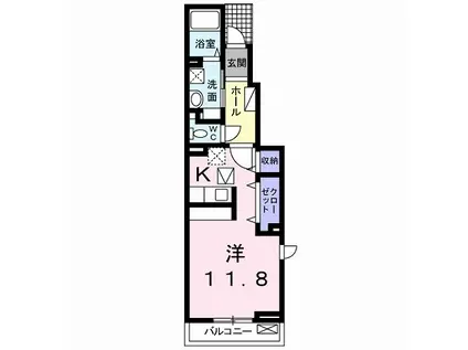 プリムラ(1K/1階)の間取り写真