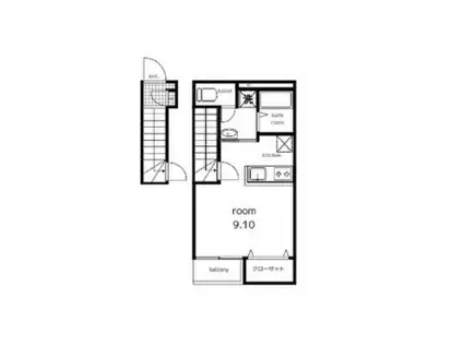 CASA DI COMODO(ワンルーム/2階)の間取り写真