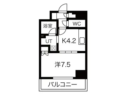 ラフルール連坊(1DK/5階)の間取り写真