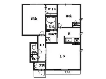 シャーメゾン坂元(2LDK/1階)の間取り写真