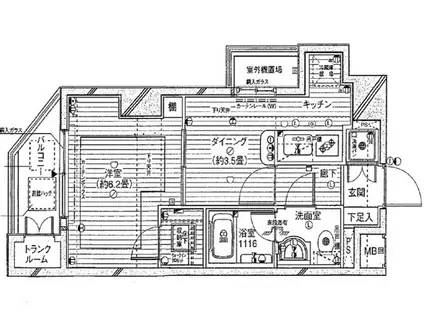 ベネヴィータ市ヶ谷銀杏坂(1DK/4階)の間取り写真