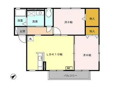 カーサベルデA(2LDK/1階)の間取り写真
