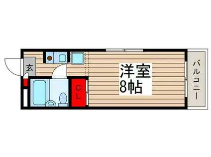 パンプキン前原東(ワンルーム/1階)の間取り写真