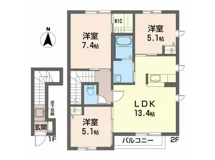 ANOWL(3LDK/2階)の間取り写真
