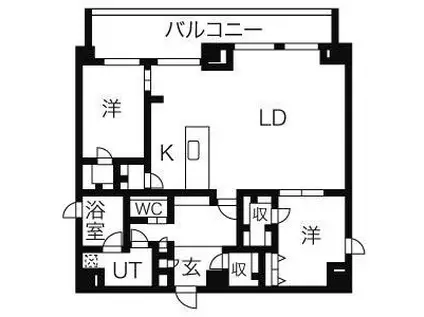 PREMIER IMMEUBLE(2LDK/9階)の間取り写真