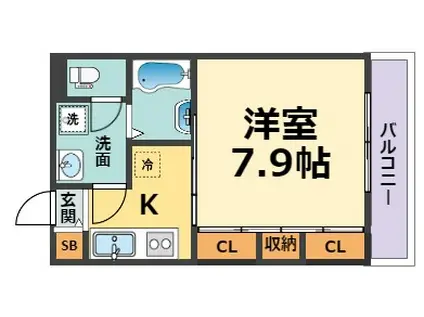 甲子園マンション(1K/1階)の間取り写真