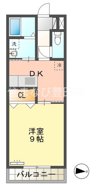 グッドデイズ(1DK/1階)の間取り写真