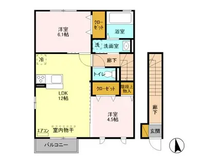 キャピタル(2LDK/2階)の間取り写真
