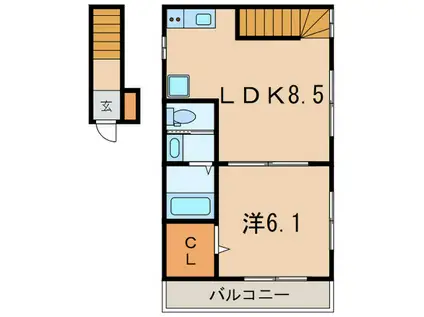 グレイスメゾン(1LDK/2階)の間取り写真