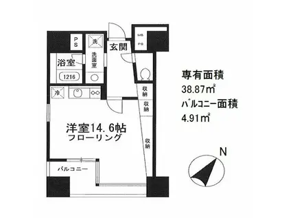 アクアキューブ銀座東(ワンルーム/10階)の間取り写真