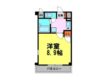 FROSⅠ(1K/3階)の間取り写真