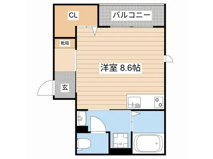 セントラルレジデンスIV(ワンルーム/2階)の間取り写真