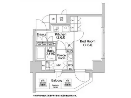 コンフォリア神楽坂DEUX(1K/12階)の間取り写真