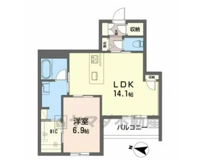 シャーメゾン サンティエルジュ(1LDK/2階)の間取り写真