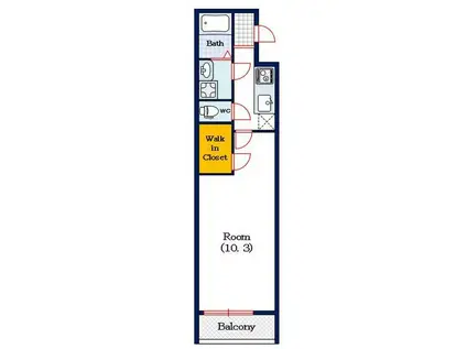 ジューンナンバ(1K/1階)の間取り写真